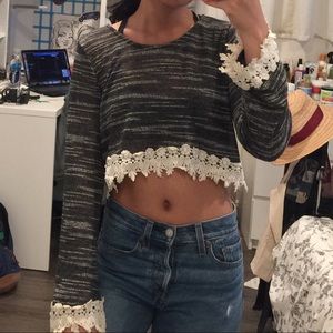 Crop top with lace detailing